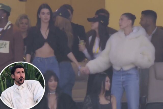 Assista Kendall Jenner dançar desajeitadamente no show do intervalo do Super Bowl 2026 do ex-namorado Bad Bunny
