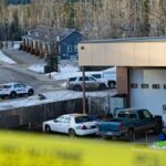 Polícia na Escola Secundária Tumbler Ridge na quarta-feira.