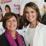 Uma imagem dividida de Donald Trump (à esquerda) e Savannah Guthrie com sua mãe Nancy (à direita)