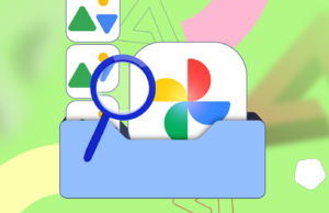 O Google Fotos está desfazendo parte de sua atualização Gemini Homem confuso segurando um telefone cercado por ícones do Google Fotos e uma barra de pesquisa com alertas de erro.