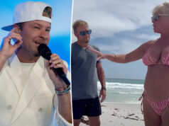Backstreet Boy Brian Littrell desferiu um golpe legal na luta contra uma mulher que ele afirma ter invadido sua praia particular O processo de Brian Littrell contra uma mulher que ele afirma ter invadido sua propriedade privada na praia foi rejeitado. Nathan Congleton/NBC via Getty Images