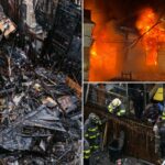 Bebê de 17 dias desaparecido após o inferno doméstico em Nova York que matou uma mulher e 'derreteu a pele' do homem