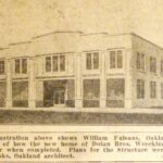 Esta bela nova estrutura para abrigar uma grande empresa especializada na demolição de edifícios foi planejada no início de 1926 para construção na esquina sudoeste das avenidas Ashby e San Pablo, em Berkeley. (foto cortesia da Sociedade Histórica e Museu de Berkeley)