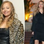 Bijou Phillips sorrindo em um jantar.