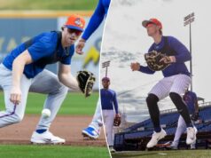 Brett Baty dá o primeiro passo para enfrentar o desafio ‘divertido’ da primeira base do Mets Brett Baty treina antes de um jogo contra o Washington Nationals durante o Spring Training Clover Field, sábado, 28 de fevereiro de 2026, em Port St.