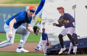 Brett Baty dá o primeiro passo para enfrentar o desafio ‘divertido’ da primeira base do Mets Brett Baty treina antes de um jogo contra o Washington Nationals durante o Spring Training Clover Field, sábado, 28 de fevereiro de 2026, em Port St.