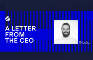 CEO da Genius Sports defende estratégia de aquisição da Legend por US$ 1,2 bilhão em meio a reações adversas O CEO da Genius Sports defende a estratégia de aquisição da Legend por US$ 1,2 bilhão em meio a reações adversas. Gráfico promocional azul que diz “UMA CARTA DO CEO” ao lado de uma foto em preto e branco de Mark Locke, CEO da Genius Sports, em um fundo azul listrado.