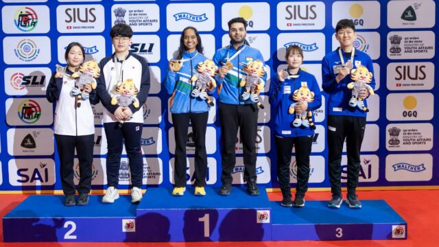 Campeonato Asiático de 2026: Arjun e Elavenil ganham ouro por equipe mista de rifle de ar 10m com pontuação recorde mundial
