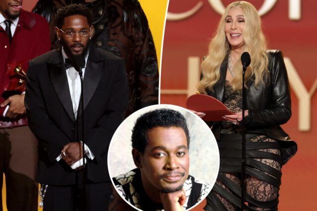Cher nomeia erroneamente Luther Vandross - e não Kendrick Lamar Cher nomeia erroneamente Luther Vandross - e não Kendrick Lamar - vencedor do Grammy em uma brincadeira hilariante no palco