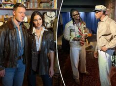 Christian McCaffrey, Olivia Culpo e estrelas da NFL desfilam no desfile de moda da Abercrombie na frente de Roger Goodell Christian McCaffrey, Olivia Culpo e estrelas da NFL desfilam no desfile de moda da Abercrombie na frente de Roger Goodell