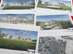 Comitê lotado de lacaios aprova o horrível salão de baile de Trump Continuam os trabalhos de construção do salão de baile da Casa Branca, quarta-feira, 4 de fevereiro de 2026, em Washington, onde ficava a Ala Leste. (Foto AP/Rod Lamkey, Jr.)