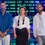 THE VOICE – Temporada: 29 – Foto: (lr) Adam Levine, Kelly Clarkson, John Legend – (Foto: Art Streiber/NBC)