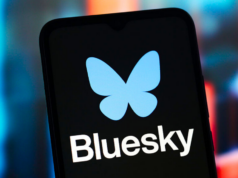 Como ativar o modo escuro do Blueskys Uma captura de tela das opções do modo escuro no aplicativo Bluesky.