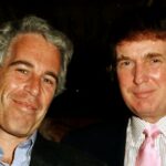 Jeffrey Epstein e Donald Trump em Mar-a-Lago, na Flórida, em 1997.