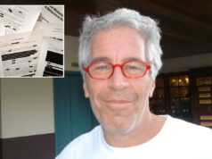 DOJ envia ao Congresso lista de nomes que aparecem nos arquivos de Jeffrey Epstein, defende redações em carta de 6 páginas Jeffrey Epstein usando óculos vermelhos em uma foto sem data divulgada pelo Departamento de Justiça.