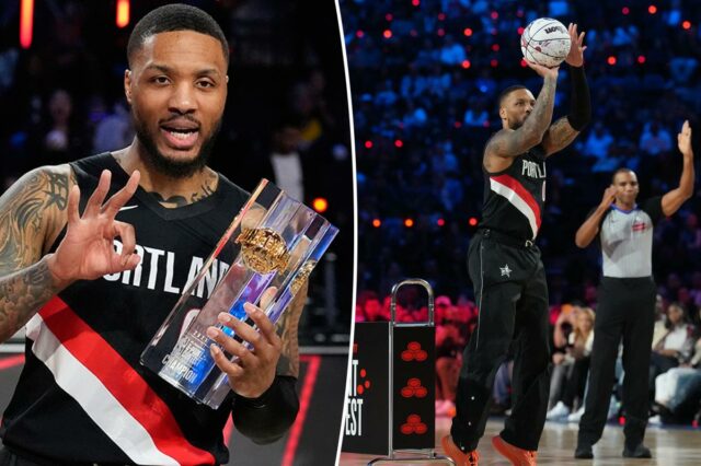 Damian Lillard vence o NBA All-Star 3-Point Contest mais uma Damian Lillard vence o NBA All-Star 3-Point Contest mais uma vez