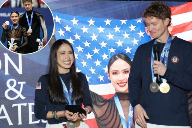 Madison Chock e Evan Bates na Winter House em Milão.