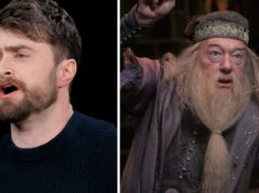 Daniel Radcliffe diz que Michael Gambon de ‘Harry Potter’ é apelidado de clímax de ‘Príncipe Mestiço’ ‘Dois idiotas em um barco’ | Vídeo Daniel Radcliffe e Tom Felton posam durante a exibição do filme em Nova York