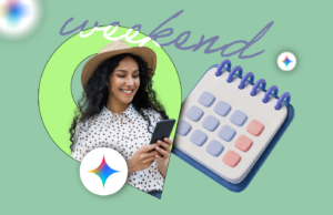 Deixei o Gemini planejar meu fim de semana e ele fez um trabalho melhor do que o Google Maps Uma mulher sentada em um sofá usando o telefone, cercada pelos logotipos do Gmail, Drive, Docs, YouTube e Gemini.