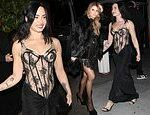 Demi Lovato mostra sua perda de peso de 50 libras em um vestido transparente enquanto ela e Jessica Simpson lideram o comparecimento da lista A na festa pós-Grammy no Chateau Marmont