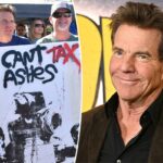 Dennis Quaid entre os manifestantes em Pacific Palisades.