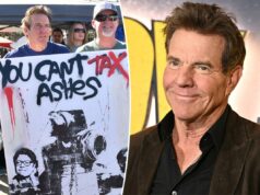 Dennis Quaid critica mudança de extrema esquerda em Hollywood: ‘O que costumava ser, você não pode mais ser’ Dennis Quaid entre os manifestantes em Pacific Palisades.