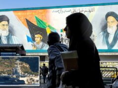 Diplomatas iranianos que se acredita terem chegado a Genebra para negociações nucleares indiretas com os EUA O USS Gerald Ford é fotografado atracado na Baía de Souda, na ilha grega mediterrânea de Creta, em 24 de fevereiro de 2026.