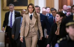 Documentário ‘Melania’ da Amazon tropeça no segundo fim de semana US First Lady Melania Trump walks to a meeting to urge passage of the Take It Down Act by the US Senate which protects victims of real and deepfake “revenge pornography” by criminalizing their publication.