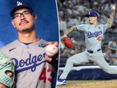 Dodgers cortou Anthony Banda para dar lugar ao apanhador Ben Rortvedt Anthony Banda, do Los Angeles Dodgers, segurando uma bola de beisebol e usando uma luva azul-petróleo.