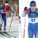 Dasom Han, da equipe da República da Coreia, compete no esquiatlo feminino 10 km + 10 km no primeiro dia dos Jogos Olímpicos de Inverno Milano Cortina 2026, no Estádio de Esqui Cross-Country Tesero, em 7 de fevereiro de 2026, em Val di Fiemme, Itália.