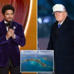 Donald Trump ameaça processar Trevor Noah depois que o apresentador do Grammy afirma que Prez visitou a Ilha Epstein