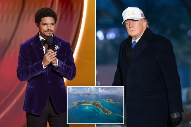 Donald Trump ameaça processar Trevor Noah depois que o apresentador do Grammy afirma que Prez visitou a Ilha Epstein
