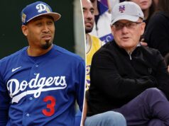 Edwin Díaz responde aos comentários de Steve Cohen sobre deixar o Mets Dodgers mais perto, Edwin Diaz, entrega durante um treino de primavera.