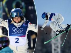Eileen Gu defende o ouro do halfpipe no esqui olímpico e conquista 6 medalhas em 6 eventos ao longo de sua carreira nos Jogos de Inverno Eileen Gu comemora após vencer a final do Freeski Halfpipe Feminino nos Jogos Olímpicos de Inverno Milano Cortina 2026 em 22 de fevereiro de 2026.
