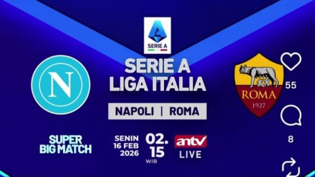 Em andamento! Duelo principal da Série A Napoli x AS Roma ao vivo na ANTV

