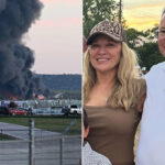 A fumaça subiu no ar após a queda do avião em Kentucky em novembro passado. Crédito: Stephen Cohen/Getty
