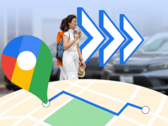 Este recurso subestimado do Google Maps resolveu minha maior frustração de navegação Fixo do Google Maps em um fundo de mapa exibindo congestionamentos de trânsito e um ícone de engrenagem de configurações.