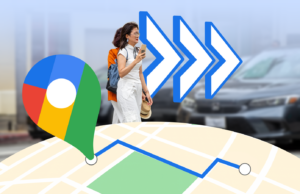 Este recurso subestimado do Google Maps resolveu minha maior frustração de navegação Fixo do Google Maps em um fundo de mapa exibindo congestionamentos de trânsito e um ícone de engrenagem de configurações.
