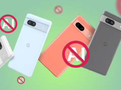 Este telefone de US$ 200 é o melhor dispositivo para evitar IA Ilustração de um chip de IA e uma cabeça de robô sobre a tela de um telefone Android