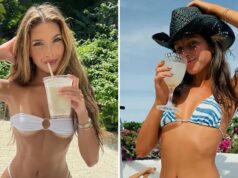 Estrelas sensuais bebendo margaritas para o Dia Nacional da Margarita Estrelas sensuais bebendo margaritas para o Dia Nacional da Margarita