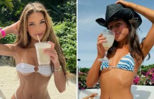 Estrelas sensuais bebendo margaritas para o Dia Nacional da Margarita Estrelas sensuais bebendo margaritas para o Dia Nacional da Margarita