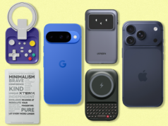 Eu descobri o segredo para tornar os telefones emocionantes novamente – e não é o que você pensa Quatro telefones Samsung Galaxy S25 em cores diferentes dispostos diagonalmente em um fundo minimalista, com a palavra ‘BORING’ sutilmente exibida atrás deles