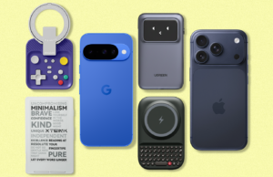 Eu descobri o segredo para tornar os telefones emocionantes novamente – e não é o que você pensa Quatro telefones Samsung Galaxy S25 em cores diferentes dispostos diagonalmente em um fundo minimalista, com a palavra ‘BORING’ sutilmente exibida atrás deles