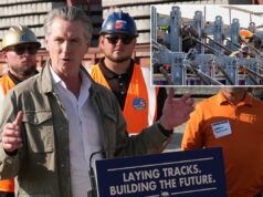 Ferrovia de alta velocidade da Califórnia atingida com novo projeto de lei de atraso recorde enquanto Gavin Newsom se move para enterrar recordes Ferrovia de alta velocidade da Califórnia atingida com novo projeto de lei de atraso recorde enquanto Gavin Newsom se move para enterrar recordes