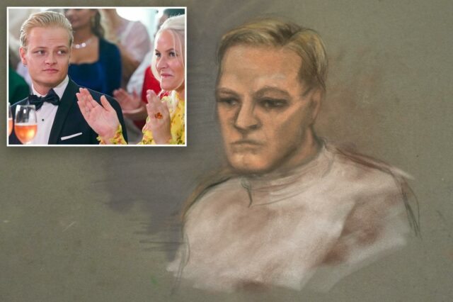 Filho da princesa herdeira da Noruega chora no tribunal e nega que vídeos em seu telefone mostrem estupro
