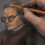 Um esboço judicial de Marius Borg Hoiby