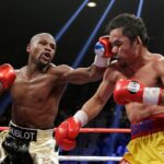 19 de julho de 2025; Las Vegas, Nevada, EUA; Manny Pacquiao luta contra Mario Barrios na MGM Grand Garden Arena. Crédito obrigatório: Stephen R. Sylvanie-Imagn Images