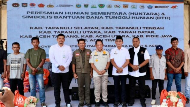 Força-Tarefa PRR inaugura Huntara em South Tapanuli e sete outras regências simultaneamente
