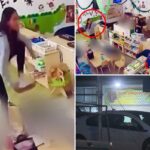 Funcionária cruel de creche flagrada pela câmera atirando sapato em menina de 5 anos com necessidades especiais