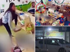 Funcionária cruel de creche flagrada pela câmera atirando sapato em menina de 5 anos com necessidades especiais Funcionária cruel de creche flagrada pela câmera atirando sapato em menina de 5 anos com necessidades especiais